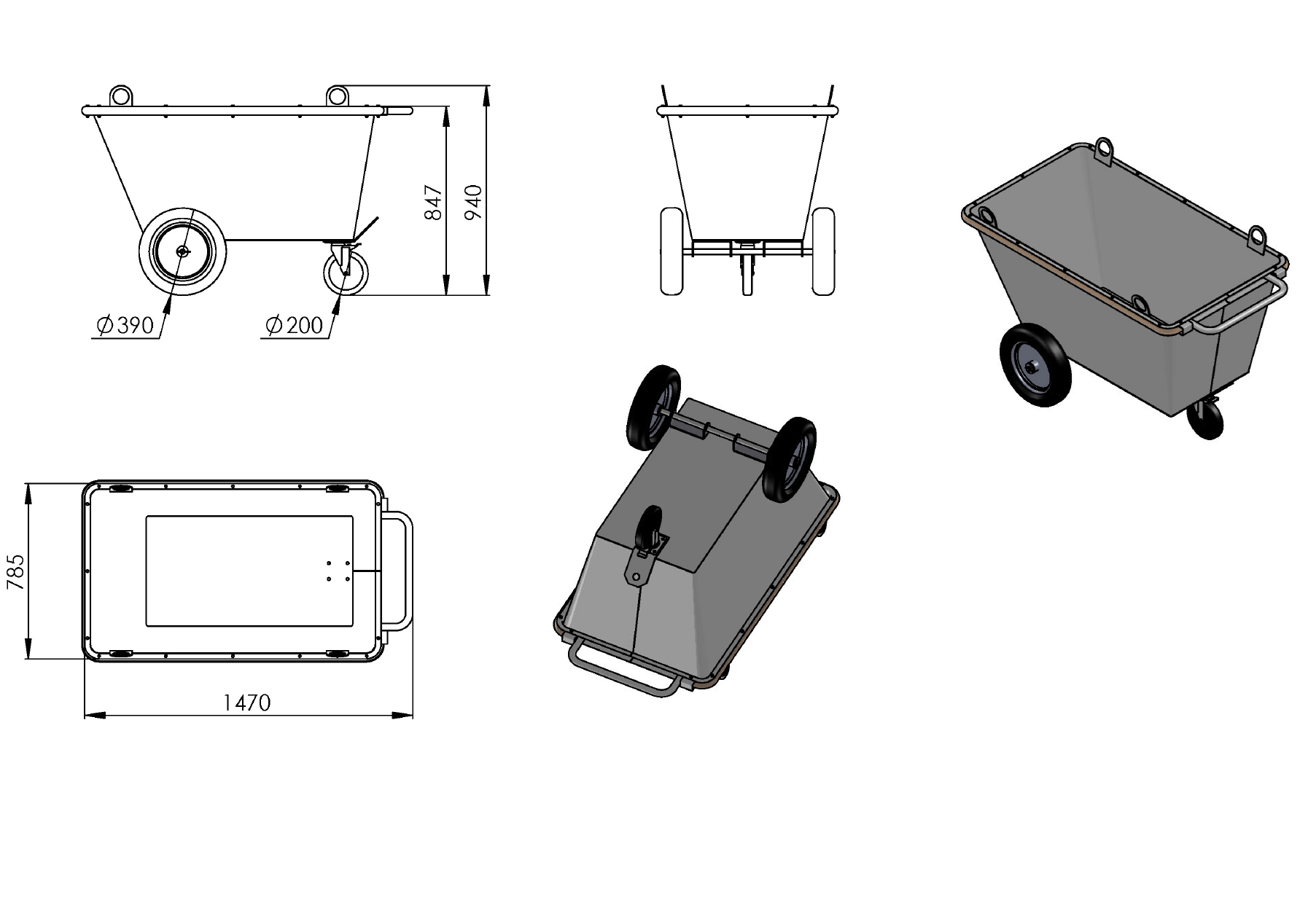 Roskakärry "Jassikka" WLL;800k
